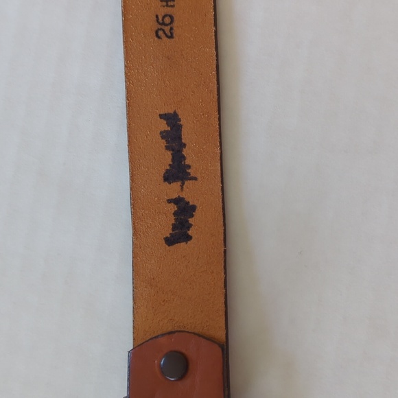 Vintage Chaucer Harness Leather Belt w/Western Buckle 26 Brown - Picture 8 of 16